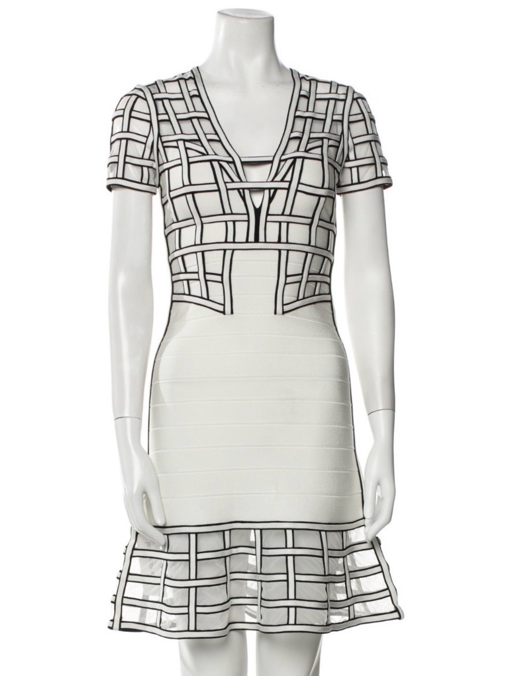 Herve Leger Crew Neck Mini Dress